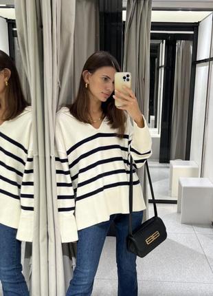 Zara светр в смужку зара в наявності