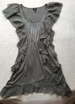 Трикотажное платье сарафан без рукавов с оборкой h&m4 фото