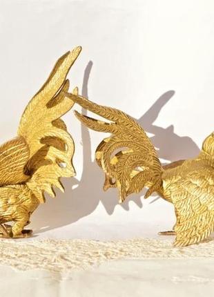 Шикарна колекційна композиція з двох півнів! вінтаж! italy! чудова робота, тонка...