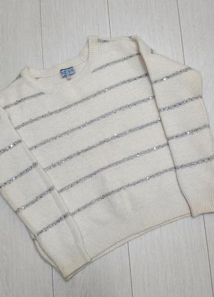 Нарядный свитер, кофта marks &amp; spencer с шерстью в составе1 фото