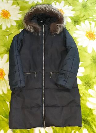 Очень классная зимняя куртка с чернобуркой италия