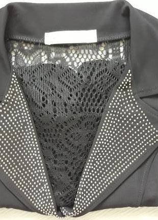Мегакрутой укороченный пиджак с кружевными рукавами и спинкой со стразами z.fashion8 фото