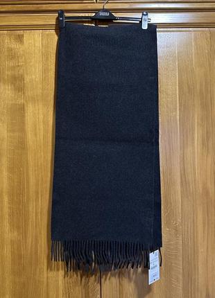 Новый шарф zara. 100% шерсть. цвет графит3 фото