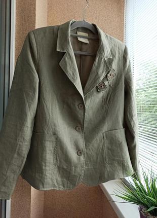 Красивый качественный костюм жакет / пиджак / юбка миди из натуральной ткани лен2 фото