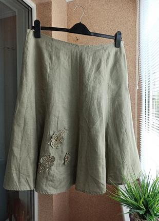 Красивый качественный костюм жакет / пиджак / юбка миди из натуральной ткани лен3 фото