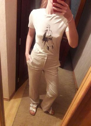 Прямые брюки в полоску mango