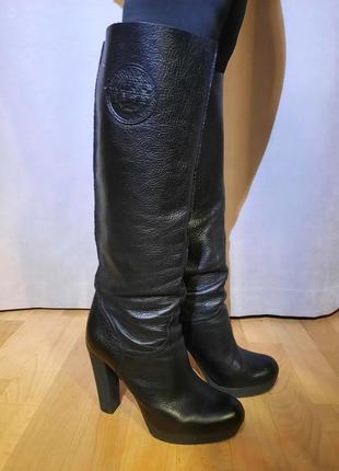 Чорні жіночі ботфорти сапоги чоботи miss sixty розмір 40 натуральна шкіра3 фото