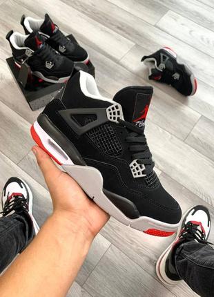 Кросівки nike air jordan 4 retro nike black-red