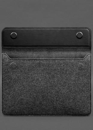 Чехол-конверт с клапаном кожа фетр для macbook 15 черный crazy horse3 фото