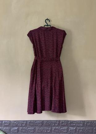 Платье платья вискоза размер s m бордового цвета есть пояс4 фото