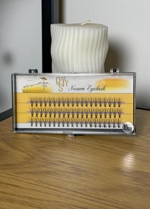 Накладные ресницы пучковые с 10 мм, 60 шт. nesura eyelash premium1 фото