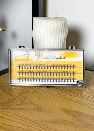 Накладные ресницы пучковые с 9 мм, 60 шт. nesura eyelash premium