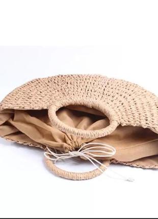 Женская плетённая сумочка из рафии2 фото