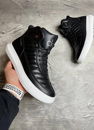 Акція зимові кросівки calvin klein з високоякісної щільної натуральної шкіри