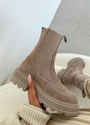 Топовые челси в натуральной замше🤤цвет: беж