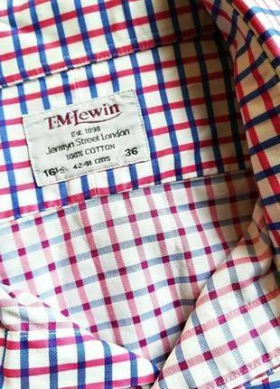Практична бавовняна сорочка у клітинку під запонки британського бренду t.m.lewin3 фото