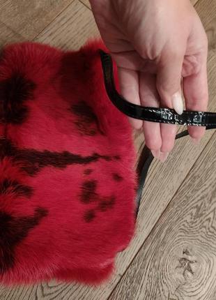 Червона натуральна сумка  клатч