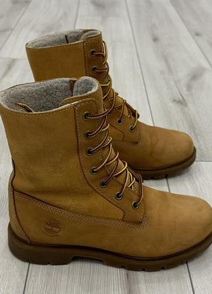 Женские ботинки timberland linden woods waterproof fold-down teddy fleece wheat (24 см)3 фото