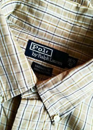 Комфортна бавовняна сорочка у клітинку люксового американського бренду ralph lauren3 фото