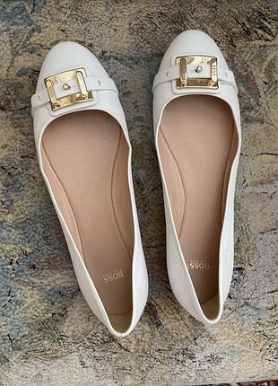 Кожаные балетки hugo boss, 38,5- 39