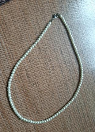 Ожерелье чокер, имитация жемчуга2 фото