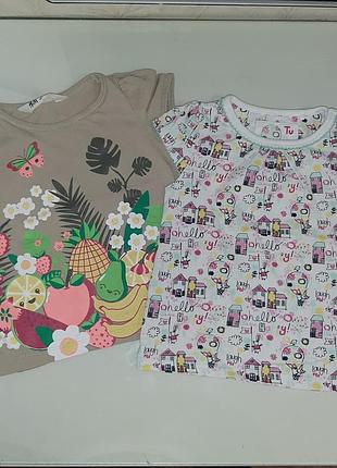 Яскравий набір футболок, кофтинок h&m, tu, 86-92 (1-2,5 роки)