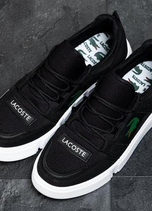 Летние кеды lacoste 0603 black-white4 фото