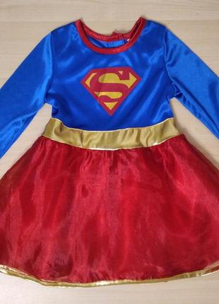 Платье на рост 80 см костюм карнавальный супер девочка supergirl платье карнавальное