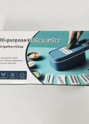 Тертка з контейнером multi-purpose kitchen cutter зі змінними лезами та насадками4 фото