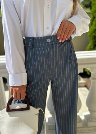 Брюки палаццо в полоску,стильные классические брюки4 фото