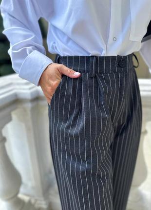 Брюки палаццо в полоску,стильные классические брюки2 фото