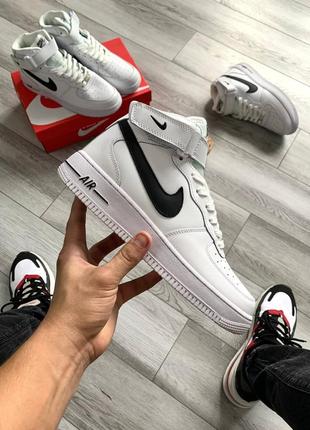 Кроссовки nike air force 1 mid black-white4 фото