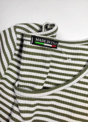 Сукня жіноча коротка зелена у смужку з рукавами клешь від бренду made in italy s m5 фото