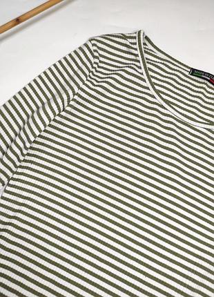 Сукня жіноча коротка зелена у смужку з рукавами клешь від бренду made in italy s m2 фото