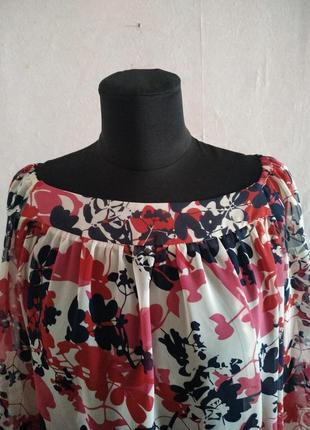 Блузка легка літня квітковий принт3 фото