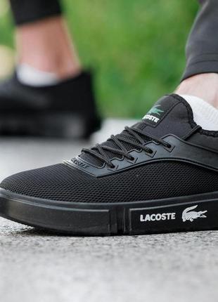 Кроссовки кеди сеточка lacoste 2023 - full black5 фото