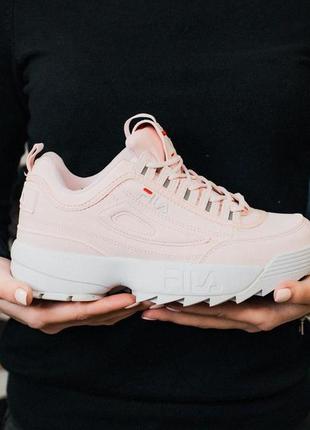 Кросівки жіночі fila disruptor ii pink філа дісраптор рожеві1 фото