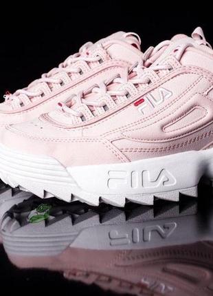 Кросівки жіночі fila disruptor ii pink філа дісраптор рожеві3 фото