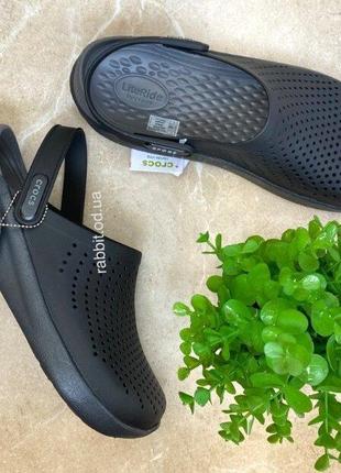 Крокс лайтрайд клог чорні crocs literide black / slate grey clog9 фото