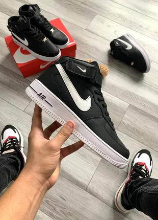 Кроссовки nike air force 1 mid black4 фото