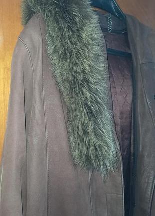 Кожаное демисезонное пальто2 фото