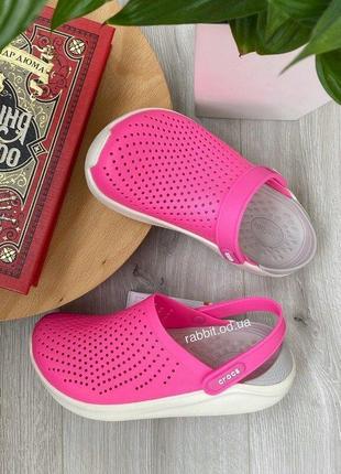 Крокс лайтрайд клог рожеві crocs literide clog electric pink/almost white1 фото