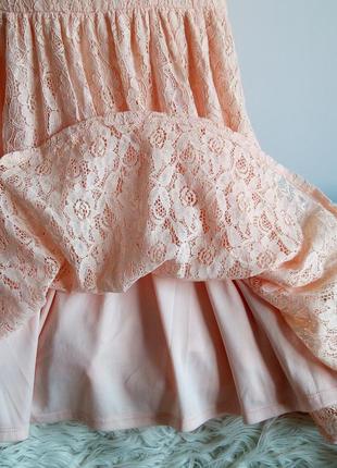 Кружевное пудровое платье, amisu, р. 12/l2 фото
