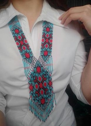 Набір. гердан, браслет і сережки із чешського бісеру2 фото