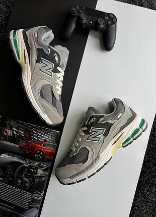 Мужские кроссовки new balance 2002 r protection pack rain cloud gray / 256 беленс / демисезонные / весенние, летние, осенние / обувь / замша / серые