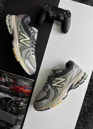 Мужские кроссовки new balance 860 v2 / Зеленое белес / демисезонные / весенние, летние, осенние / обувь / кожа, сетка / черные, бежевые, серые, синие