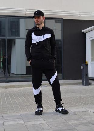 Костюм nike big swosh black (зіпер+штани)
 найк біг свуш зіпка зіп худі