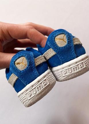 Замшевые синие/голубые детские кроссовки 20 размер пума/puma suide5 фото