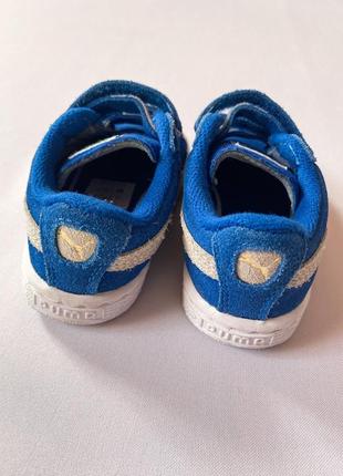 Замшевые синие/голубые детские кроссовки 20 размер пума/puma suide4 фото
