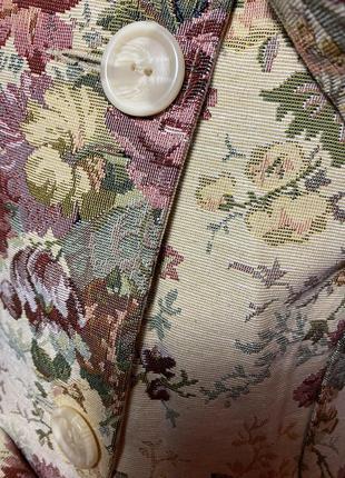 Жаккардовое пальто плащ в цветочный принт clothes3 фото